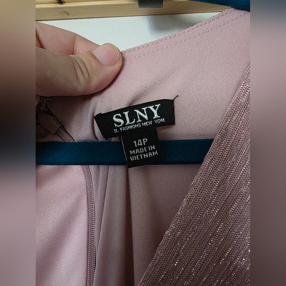 S.L. Fashions Women’s Long A-line Mother of The Bride Dress with Ruched Waist (P - Picture 5 of 9